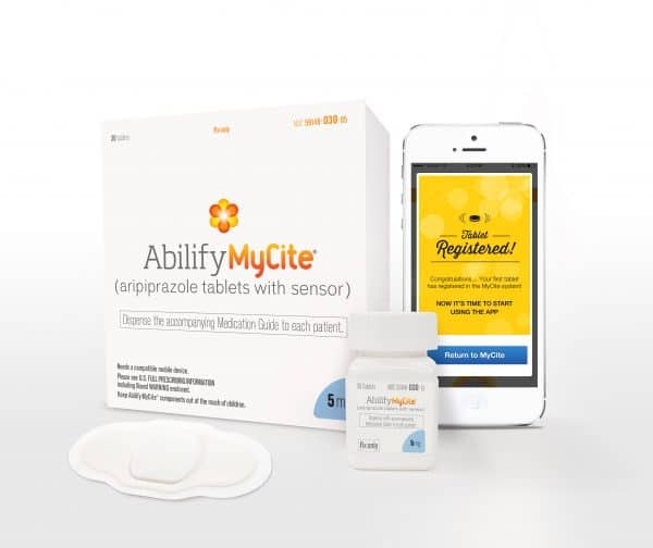 The first FDA approved ingestible sensor-embedded drug Abilify Mycite.
